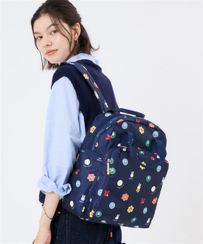 Lesportsac x Miffy Medium E/W Backpack Miffy Navy Polka Dot Acc