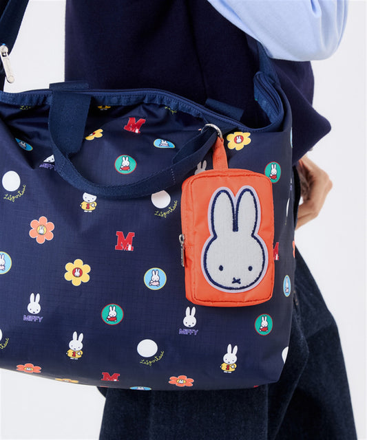 Lesportsac x Miffy Rectangular Pouch Charm Miffy Orange Patchwork
