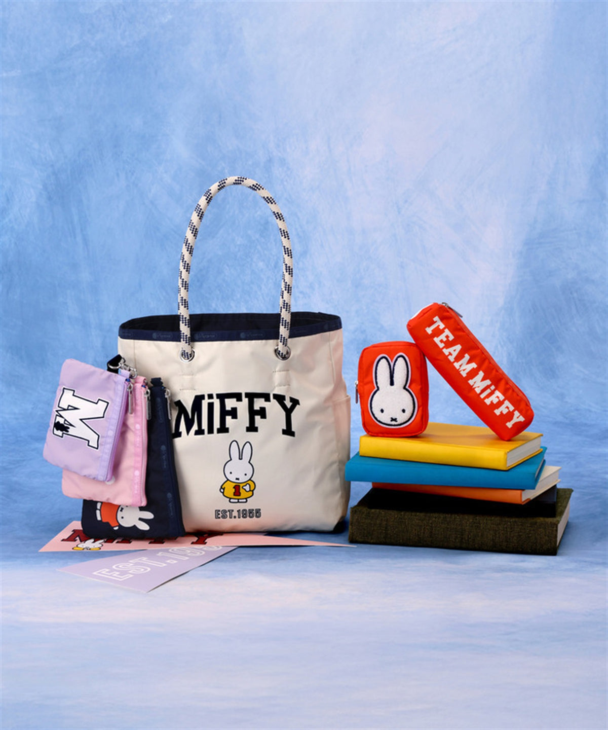 Lesportsac x Miffy Wristlet Pouch Set Team Miffy Navy/Pnk/Lilac