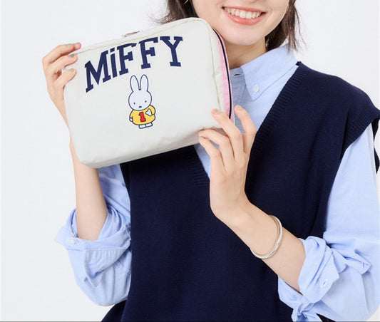 Lesportsac x Miffy Extra Large Rectangular Cosmetic Miffy And Friends Cream