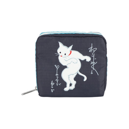 Medium Square Cosmetic Japanese Art Cat