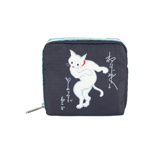 Medium Square Cosmetic Japanese Art Cat