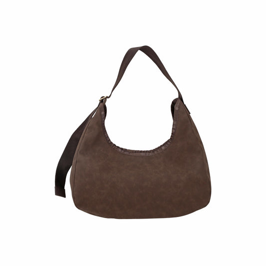 Large Suede Hobo Dark Chocolate Suede