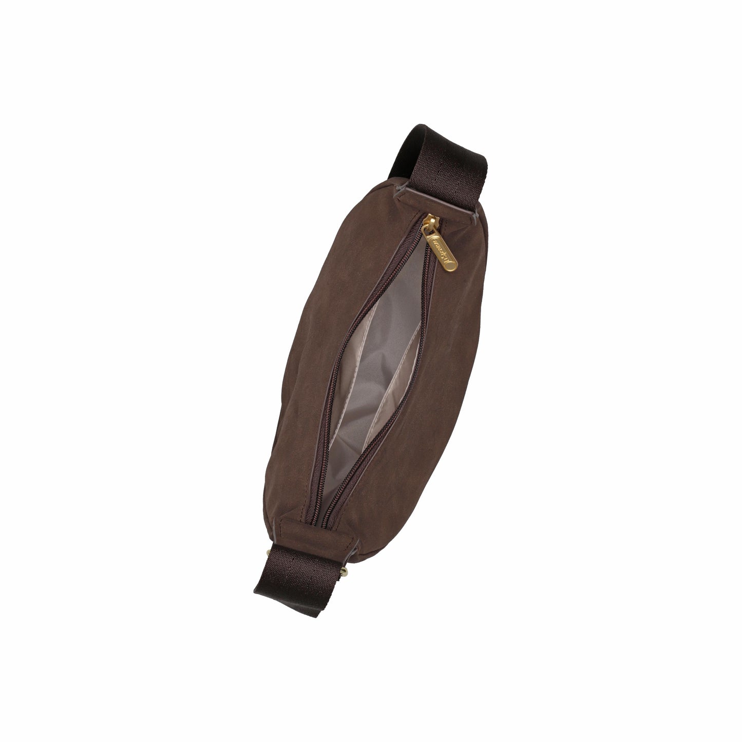 Small Suede Zip Hobo Dark Chocolate Suede