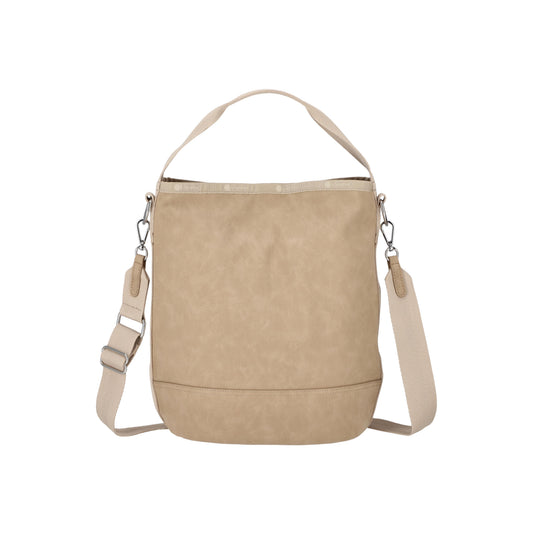 Small Suede Bucket Bag Sandstone Suede