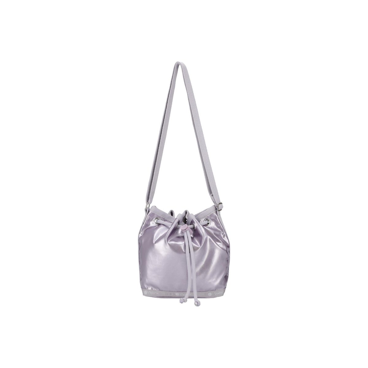 Micro Drawstring Bag Silver Lilac Shine