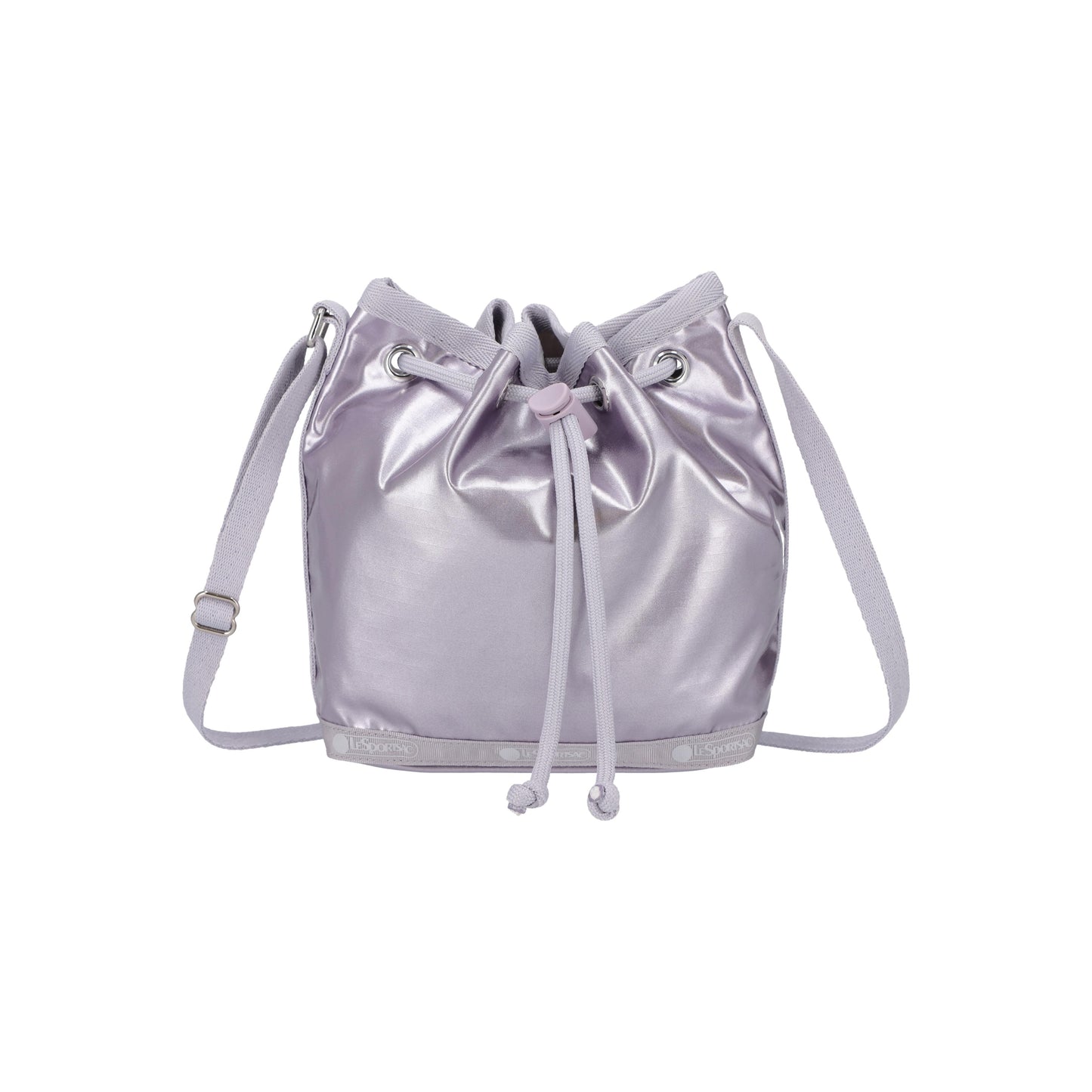 Micro Drawstring Bag Silver Lilac Shine