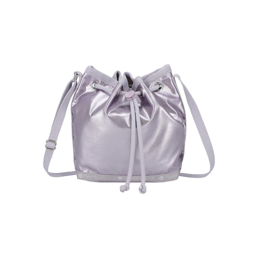 Micro Drawstring Bag Silver Lilac Shine
