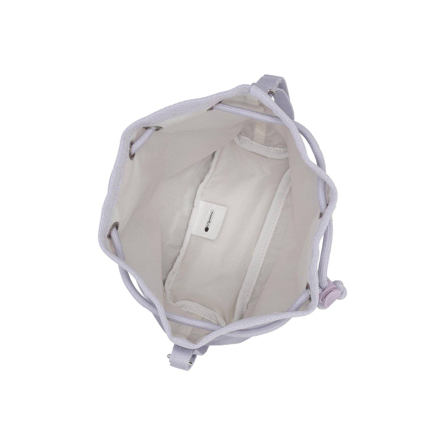 Micro Drawstring Bag Silver Lilac Shine