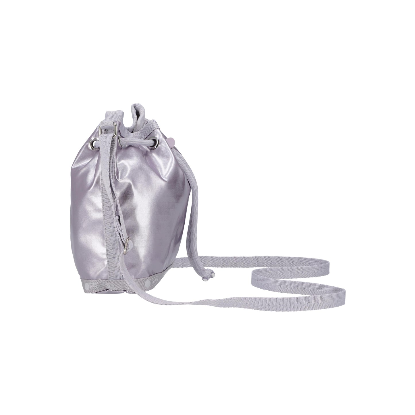 Micro Drawstring Bag Silver Lilac Shine