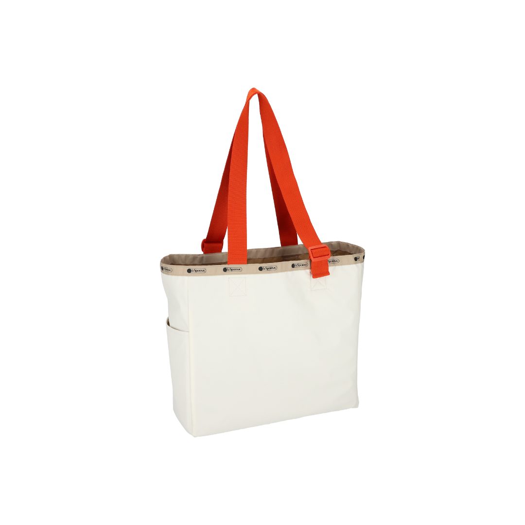 Large Handle Adjustable Tote Meringue/Mandarin Webbing