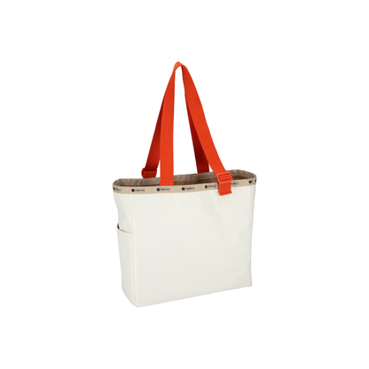 Large Handle Adjustable Tote Meringue/Mandarin Webbing