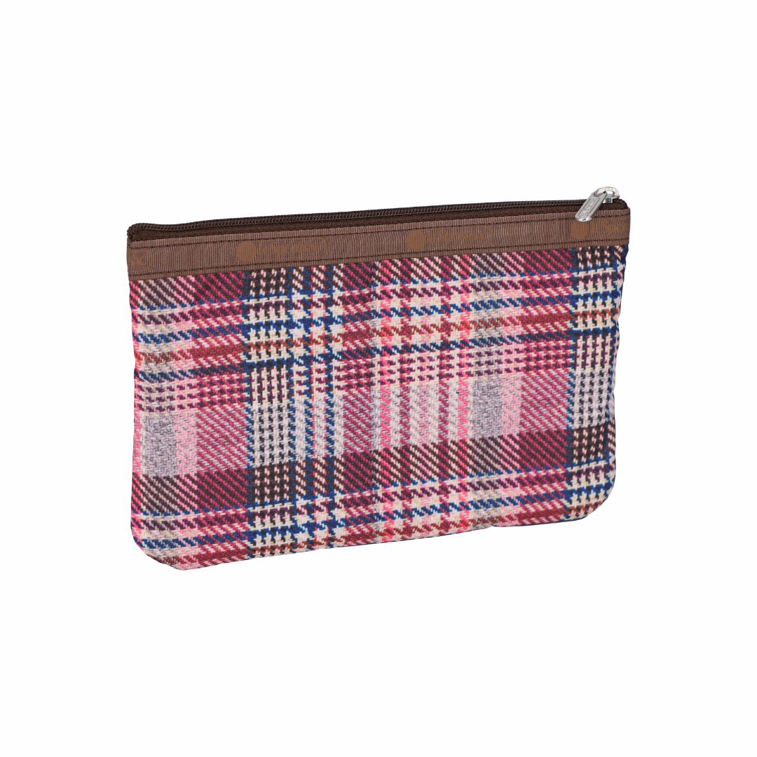 3-Zip Cosmetic Pink Rosewood Plaid