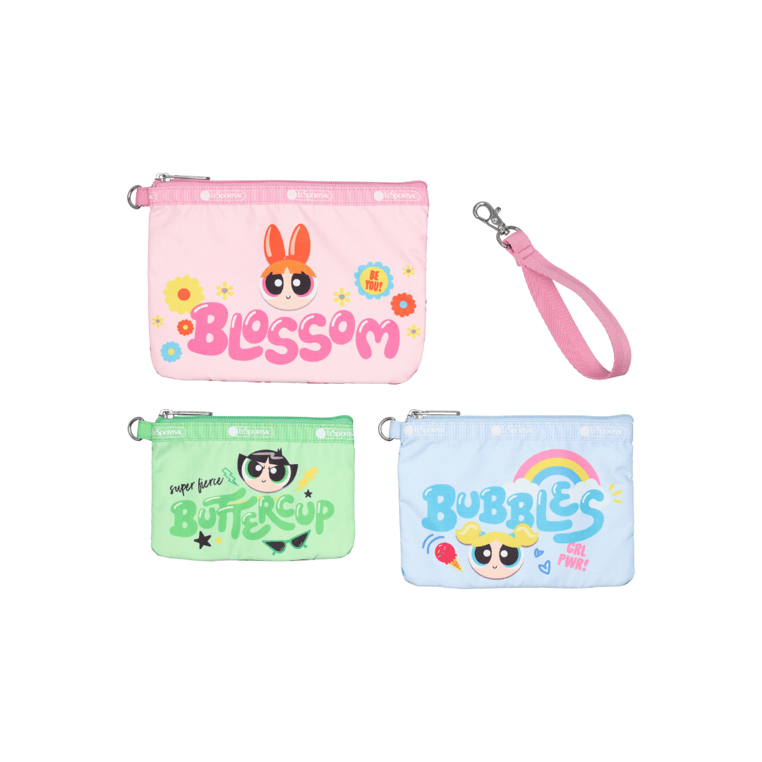 LeSportsac x Powerpuff Girls Wristlet Pouch Set Ppg Wristlet