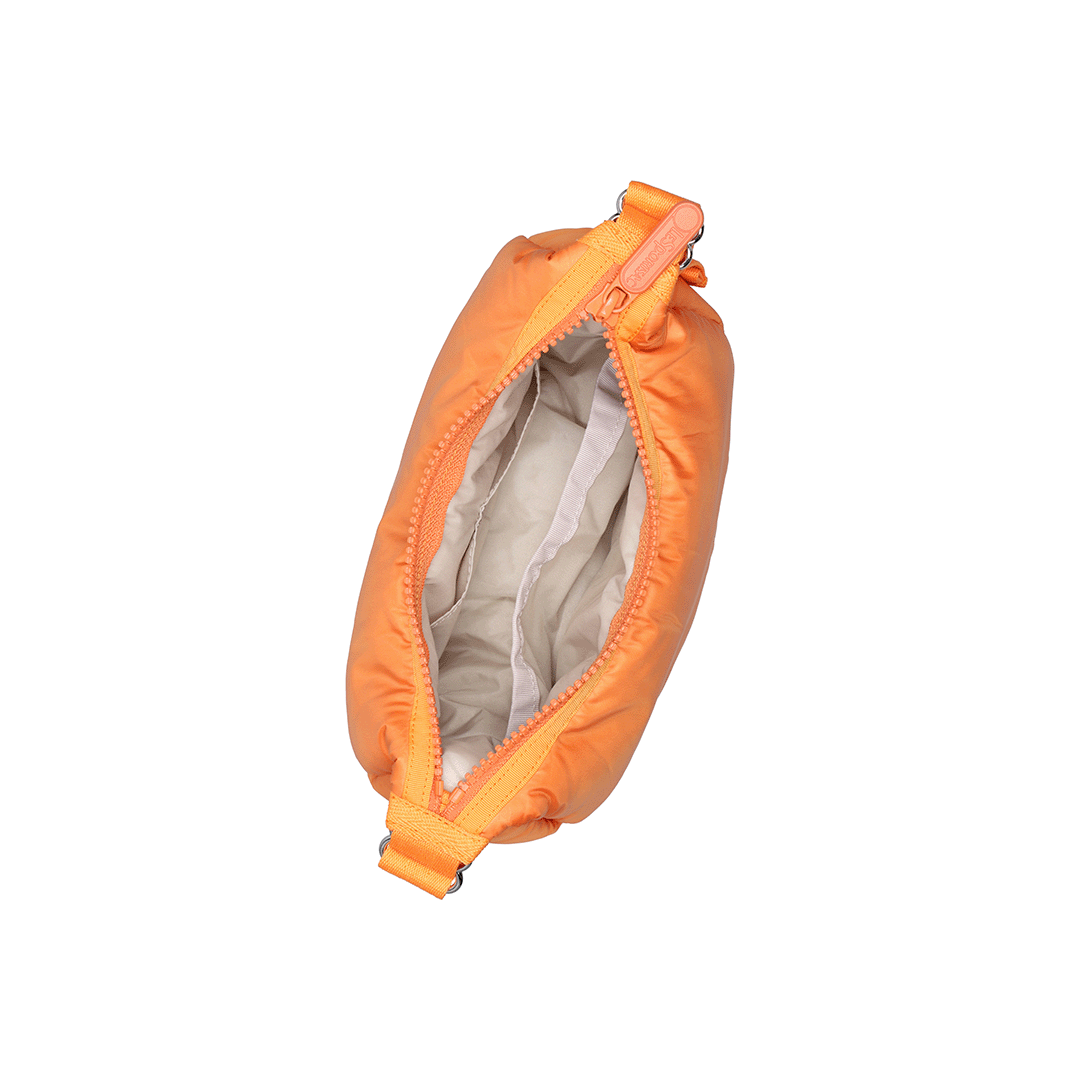 Orange Harvest Sheen Mini Crescent Hobo Bag