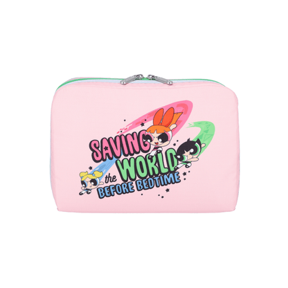 LeSportsac x Powerpuff Girls Extra Large Rectangular Cosmetic Pink/Mint