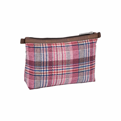 Cosmetic Clutch Pink Rosewood Plaid