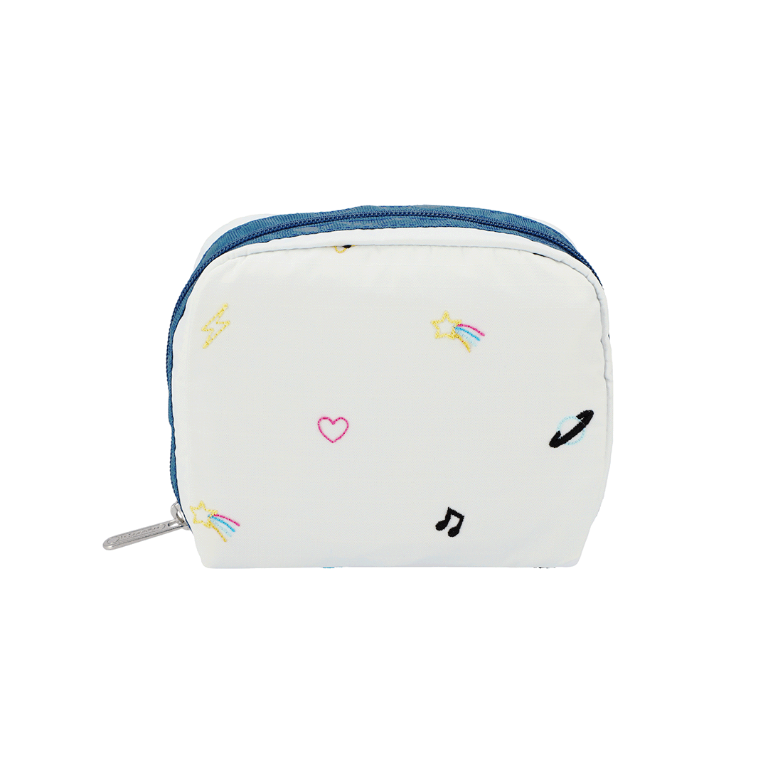 Daydream Embroidery Square Cosmetic Pouch