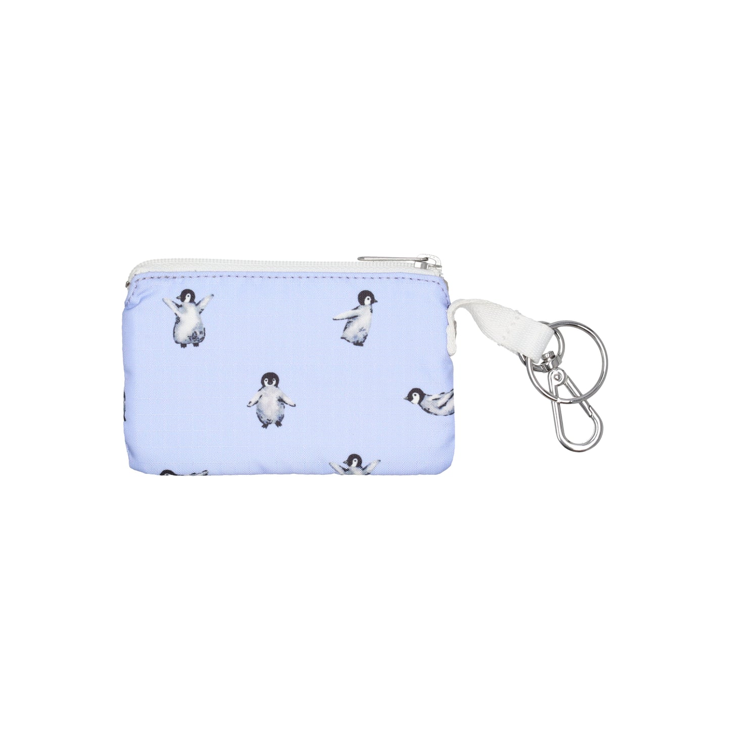 Zip Card Holder Petite Penguins White