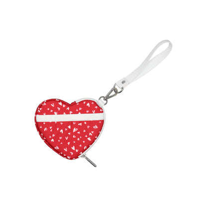 Heart Wristlet Red Mini Hearts White