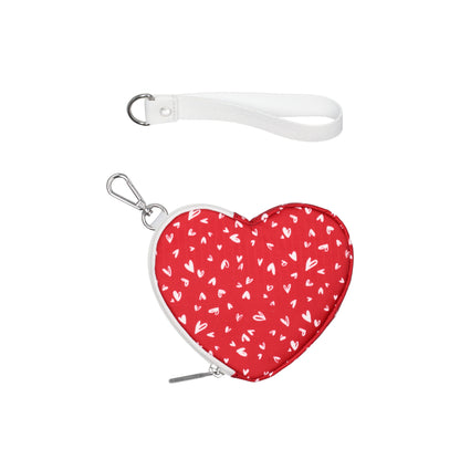 Heart Wristlet Red Mini Hearts White