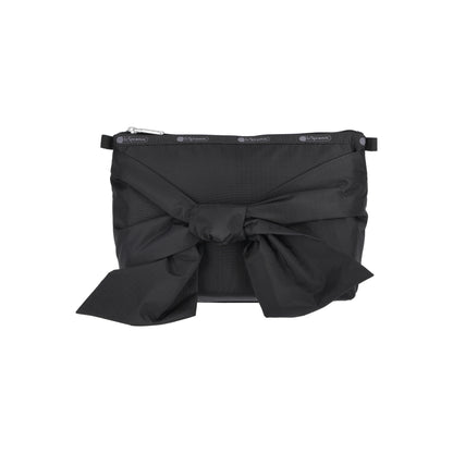 Bow Cosmetic Clutch Black Bows