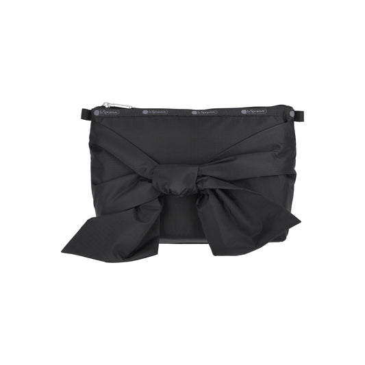Bow Cosmetic Clutch Black Bows