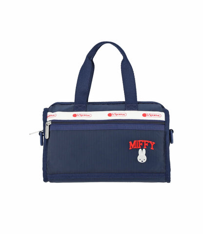 Lesportsac x Miffy Top Handle Mini Duffel Crossbody Miffy Logo Patchwork