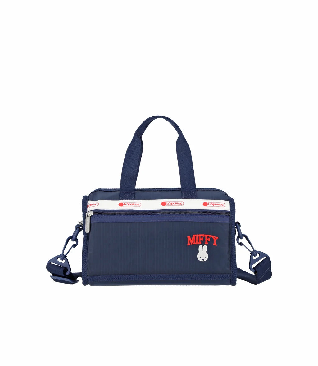 Lesportsac x Miffy Top Handle Mini Duffel Crossbody Miffy Logo Patchwork