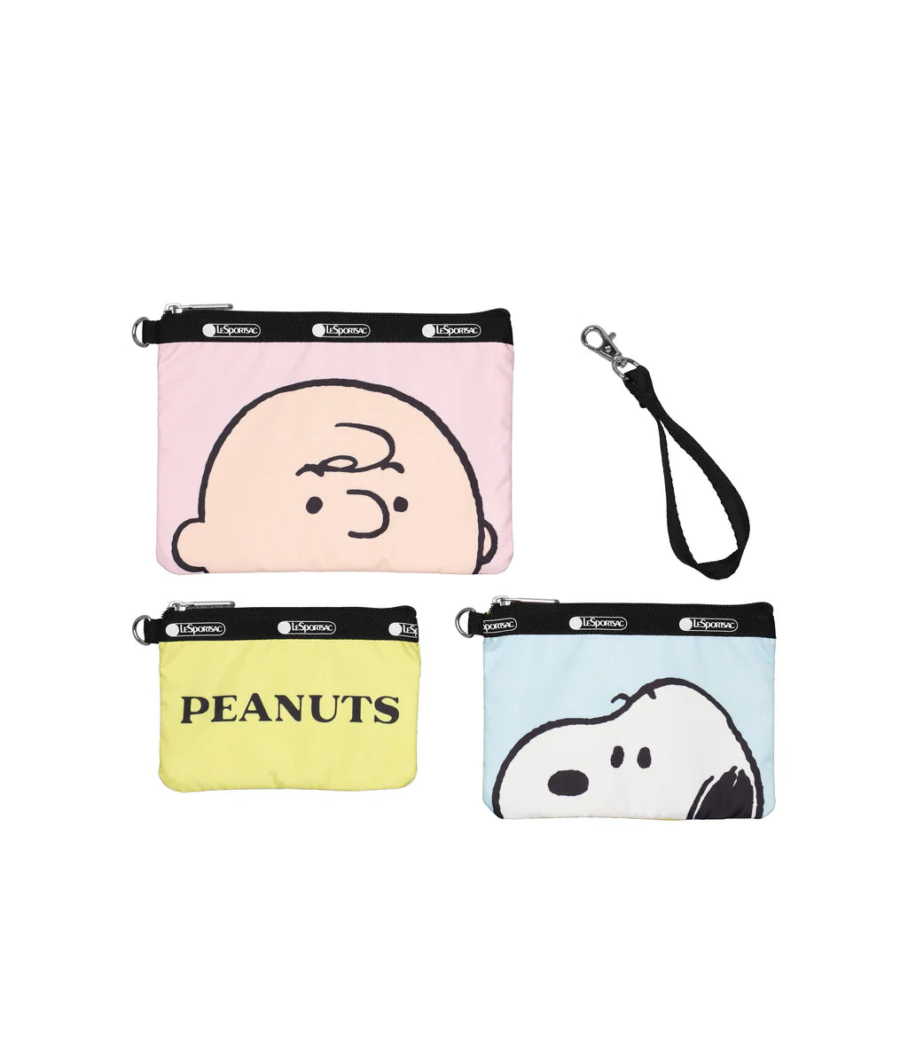 LeSportsac x Peanuts Wristlet Pouch Set Peanuts Pals