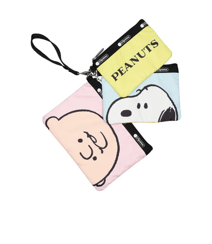 LeSportsac x Peanuts Wristlet Pouch Set Peanuts Pals