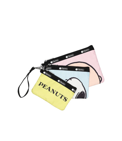 LeSportsac x Peanuts Wristlet Pouch Set Peanuts Pals