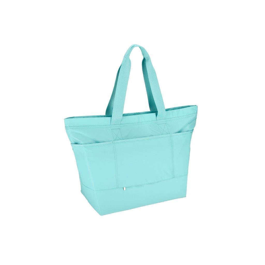 Carlin Zip Top Tote Bag Pale Turquoise