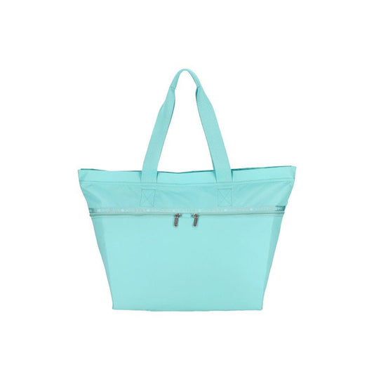 Carlin Zip Top Tote Bag Pale Turquoise