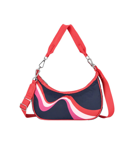 Small Convertible Hobo Bag Retro Waves