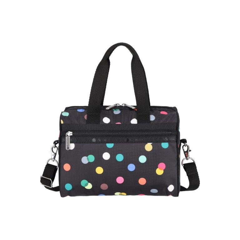 Everyday Small Satchel Multicolor Dots Black