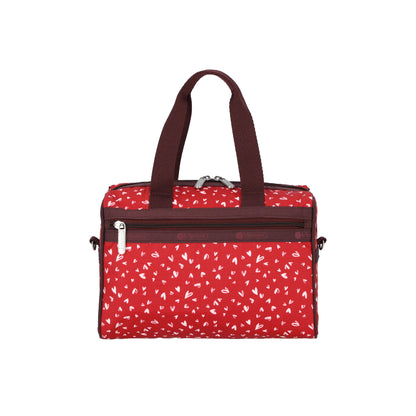 Everyday Small Satchel Red Mini Hearts