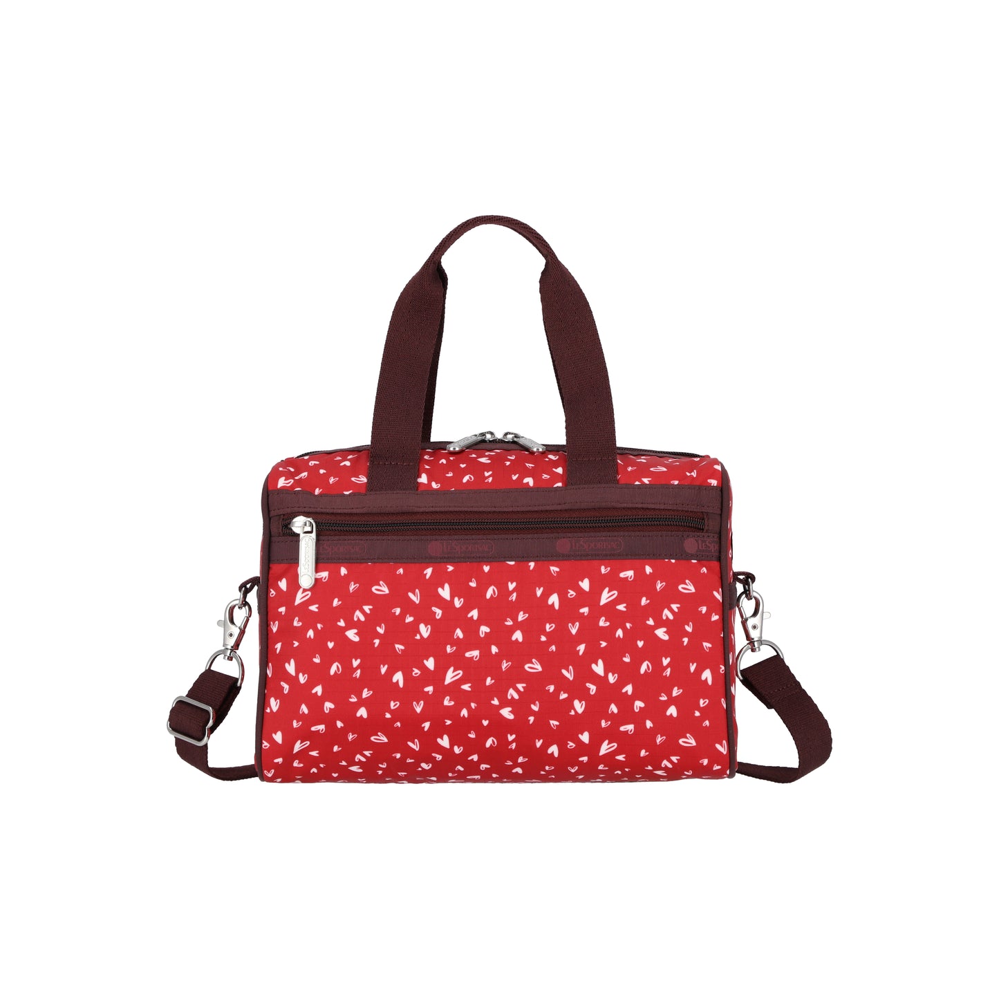 Everyday Small Satchel Red Mini Hearts