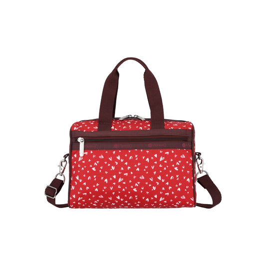 Everyday Small Satchel Red Mini Hearts