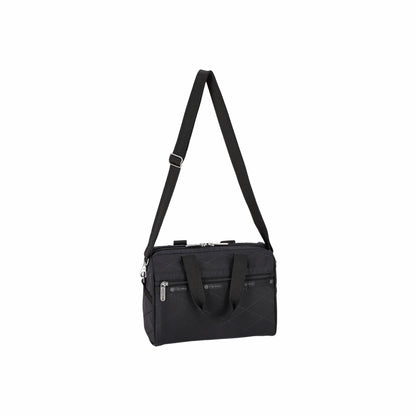Everyday Small Satchel Black Cross Deboss