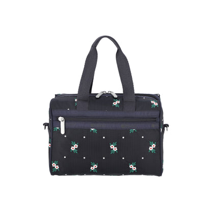 Everyday Small Satchel Floral Lattice Embroidery
