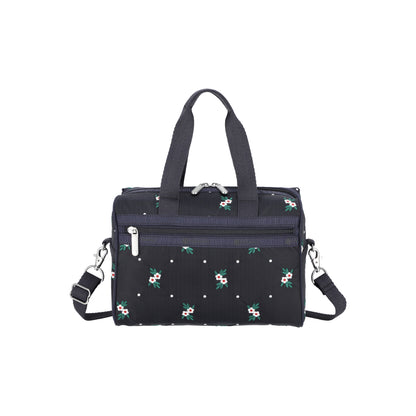Everyday Small Satchel Floral Lattice Embroidery