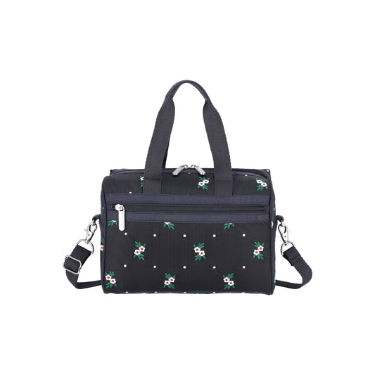 Everyday Small Satchel Floral Lattice Embroidery