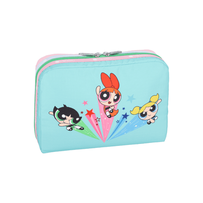 LeSportsac x Powerpuff Girls Extra Large Rectangular Cosmetic Pink/Mint