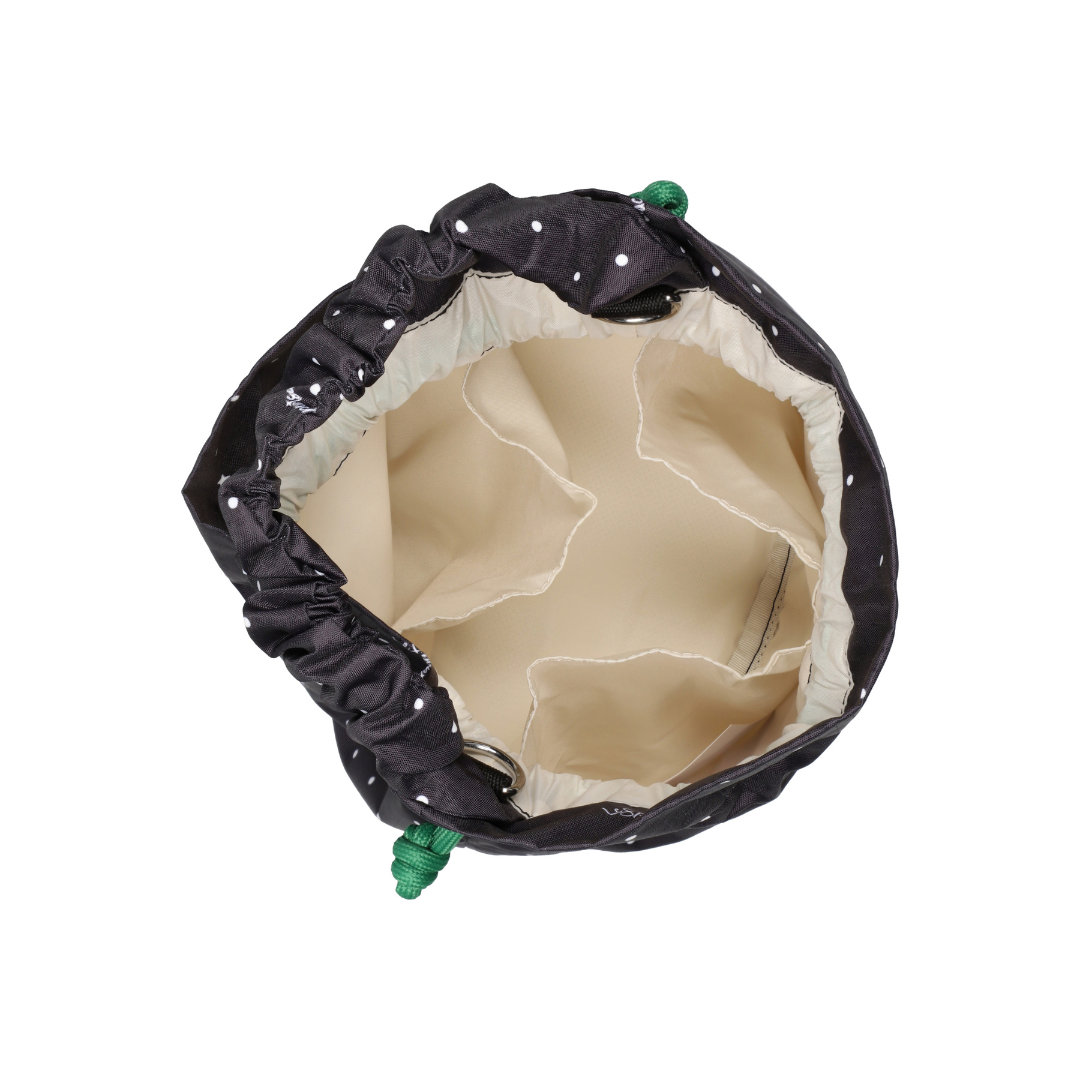 Gather Handle Drawstring Crossbody Bliss Dot/Green Cord