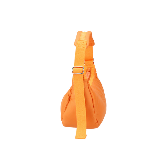 Orange Harvest Sheen Mini Crescent Hobo Bag