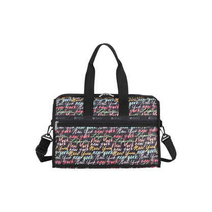 Deluxe Medium Weekender Nyc Script Black