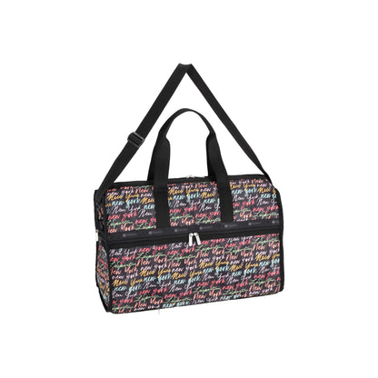 Deluxe Large Weekender Nyc Script Black