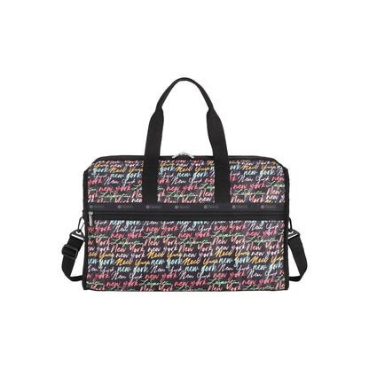 Deluxe Large Weekender Nyc Script Black
