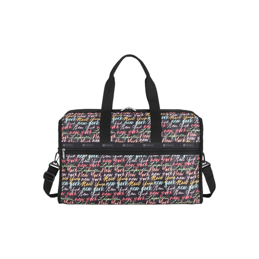 Deluxe Large Weekender Nyc Script Black